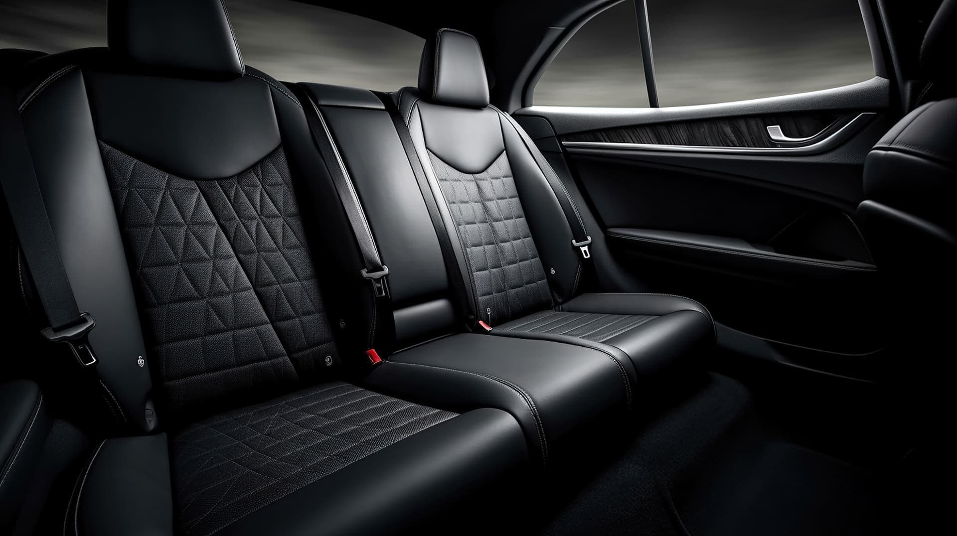 Luxury vehicle interior with premium leather seating